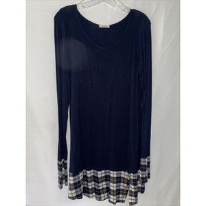 12 PM By Mon Ami Large Tunic Navy Long Sleeve Shirt Women’s